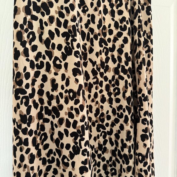 Halogen Leopard Print Elastic Pull On Midi Skirt XXS - Picture 5 of 9